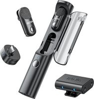 Microphones sans fil miniatures BOYA Magic pour iPhone/Android/PC/Caméra, 4 micros en 1, poids de 7 g, 48 kHz/24 bits, application, portée de 328 pieds