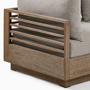 Canapé 3 places de luxe résistant à l'humidité pour balcon, en teck massif - Product Image 3