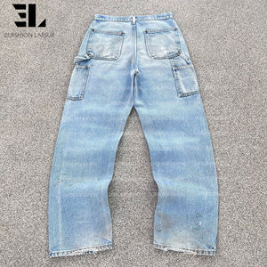 Pantalones cargo de lona de pato, sarga de algodón con lavado desgastado, holgados y rectos, tácticos, para trabajo y patinaje - Product Image 3