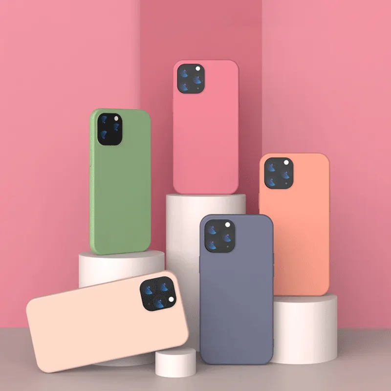 Groothandel Custom Rubber Rainbow Soft Vloeistof Voor Iphone 13 Siliconen Case Mobiele Telefoon Geval Voor Iphone 12 Pro Max Met logo