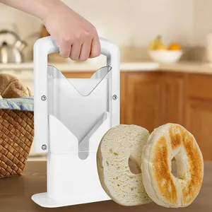 <b>Bagel</b> Cutter <b>Slicer</b> with Handle Household <b>Bagel</b> <b>Slicer</b> Stainless Steel <b>Bagel</b> Precision Cutter Reusable Bread <b>Slicer</b> Kitchen Tool - Product Image 4