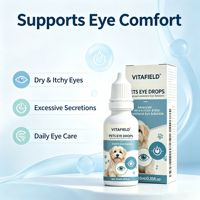 Gouttes oculaires pour animaux de compagnie OEM ODM, solution oculaire avancée au lanostérol, soulage les yeux secs et irrités, les sécrétions excessives chez les chiens et les chats, 10 ml