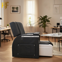 Fauteuil de spa pour les pieds avec connexion pour tuyauterie, dossier réglable, lit d'extension pour cils, fauteuil de pédicure et de manucure de luxe