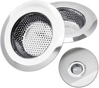 Égouttoir d'évier de cuisine en acier inoxydable, panier anti-rouille, filtre à déchets avec trous de micro-perforation de 2 mm