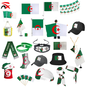 Nuoxin 2026 Set di 22 Bandiere dell'Algeria per Tifosi di Calcio, Bandierine per Auto, Sciarpe e Braccialetti per Promozioni - Product Image 1