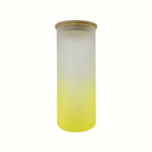 Bouteille d'eau en verre en forme de canette de bière 18 oz, gobelet vierge pour sublimation, gobelet givré 18 oz, bocal Mason avec couvercle et paille - Product Image 1