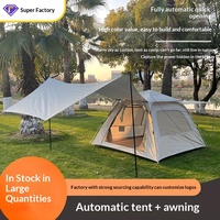Tente-barnum 2-en-1 pour camping extérieur, entièrement automatique, ouverture rapide, pliable, imperméable, en tissu Oxford, toutes saisons