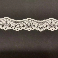 Bordure en dentelle nylon/spandex (largeur 3,5 cm) - Délicat motif floral festonné, style vintage sexy, élastique