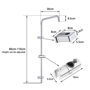Ensemble <span class=keywords><strong>Colonne</strong></span> de Douche Murale Mitigeur Simple Froid <span class=keywords><strong>Robinet</strong></span> de Bain Système de Robinetterie Baignoire Pomme de Douche Effet Pluie Accessoires Adaptateur - Product Image 5