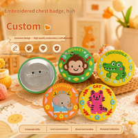 Badge brodé personnalisé, badge bouton anime dessin animé, épingle de revers ronde ou irrégulière, cadeau promotionnel, souvenir de collection