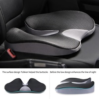 KT Coussin de prostate en mousse à mémoire de forme orthopédique antidérapant pour soulager les douleurs dorsales du coccyx pour chaise de voiture de style sportif