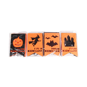 Bandera de <span class=keywords><strong>burla</strong></span> no tejida de Halloween, decoración de escena de Ambiente y suministros de arreglo, banderines de calabaza - Product Image 2