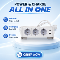 Prises d'extension électriques suspendues, flexibles, installées aux USA sous les Tables/chaises/bande d'alimentation de bord de canapé avec Port USB