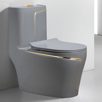 WC monobloc en céramique design Gold Line, couleur vert-gris, pour salle de bain