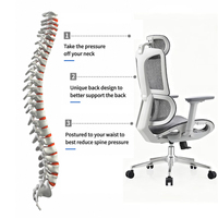 Chaise de bureau ergonomique en maille avec siège pivotant, matériaux en mousse et PU pour usage domestique ou professionnel - Fournisseur OEM en gros