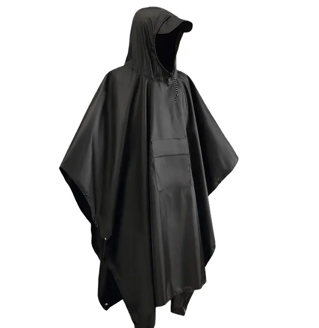 Manteau de pluie adulte imperméable en polyester PVC 3 en 1 Pull personnalisé Poncho imperméable bon marché avec capuche pour hommes