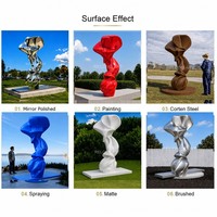 Sculpture moderne de grande taille en acier inoxydable poli RELONG, œuvre d'art abstraite, finition miroir, pour la décoration de jardins extérieurs et d'espaces publics