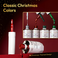 Missgel Kit de vernis gel solide effet œil de chat pailleté Noël 12 couleurs avec gel de construction et strass sans HEMA sans TPO
