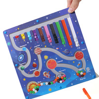 Jeu de labyrinthe numérique en bois personnalisable avec couleurs, jouets éducatifs intelligents pour enfants, labyrinthe à billes coloré