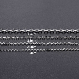 Chaîne en métal plat en forme de O, 1,5 2,0 2,5 3,5 mm, pour la fabrication de colliers, accessoires de bijoux DIY - Product Image 4