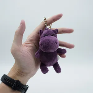 사용자 정의 만든 귀여운 키 체인 플러시 장난감 박제 하마 동물 플러시 장난감 자신의 스트랩 3d 어린이 회사 선물 Oem