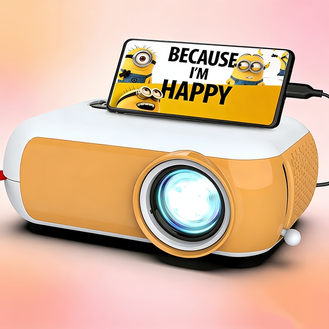 Newest Mini Portable Pocket Projector 1080P 1500-2000 ANSI Lumens Built-In Speakers WiFi LCD LED Manual Keystone Correction