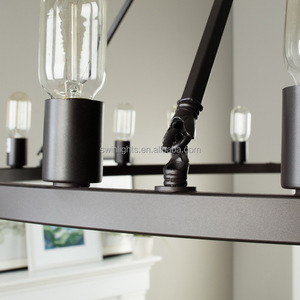 Lampe à <span class=keywords><strong>Suspension</strong></span> pour Loft américain Rural rétro Tieyi, bougie ronde pour Bar Restaurant salon Villa, lampe de projet - Product Image 4
