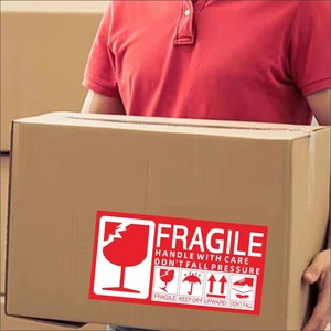 Etiqueta Frágil Rectangular Autoadhesiva de PVC con Fuerte Adhesión para Logística y Embalaje - Product Image 1