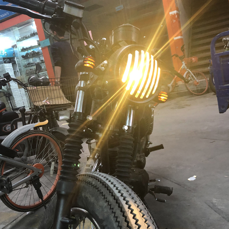 6.5インチ35W黄色LEDヘッドライトクラシックラウンドオートバイヘッド