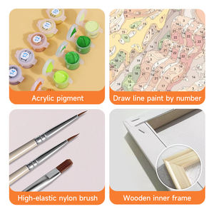 Orfon Brush con Pop <span class=keywords><strong>Van</strong></span> <span class=keywords><strong>Gogh</strong></span> 6 piezas Mini Kit de pintura por números, pequeña pintura de bricolaje por números, OEM Global Dropshipping - Product Image 3