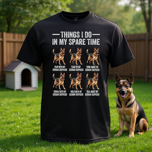 Cosas que hago en mi tiempo libre, camiseta para papá y mamá de perro pastor alemán - Product Image 3