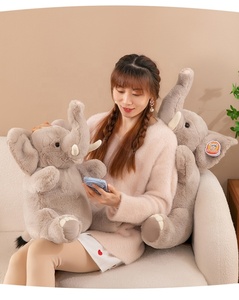 Mainan Hewan Boneka Plush Kustom yang Laris Manis, Boneka Gajah Kawaii, Grosir Mainan Boneka Plush untuk Anak-anak - Product Image 5
