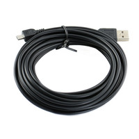 Câble de charge de données Android V8 noir d'usine, 5 mètres, USB vers micro USB