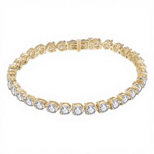 Pulsera de tenis de oro de 10K con diamantes sintéticos de 3.5mm GH SI, diamantes cultivados en laboratorio, regalo moderno para bodas y fiestas, chapado en rodio - Product Image 3