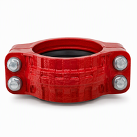 Raccords de tuyauterie en fonte ductile rainurés, en forme de T, approuvés FM UL pour système de protection incendie, peints en rouge