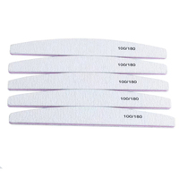 Offre Spéciale professionnel lime à ongles 100/180 demi-lune papier de verre blocs de ponçage des ongles meulage polissage manucure soins outils