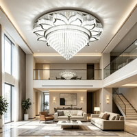 Plafonnier LED surdimensionné en cristal K9 150cm 1152W, contrôle APP 2.4G, 3 CCT, intensité variable, 110V/220V, doré, moderne, pour hôtels, villas et salles à manger