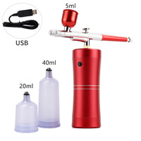 Aérographe professionnel portable pour barbier, pistolet pulvérisateur rechargeable USB, kit sans fil pour coiffure artistique, compresseur aérographe