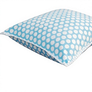 Handmade Square Sky Blue Cotton <b>Pillow</b> Case Polka Dot Printed Cushion Cover Woven Textile Decorative for Home Living Room Hotel - Product Image 5
