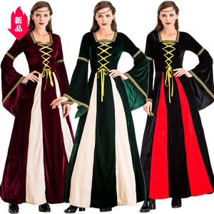 Vestido Largo de Terciopelo para Mujer, Disfraz Medieval Renacentista, Traje Histórico para Actuaciones Teatrales, Modelo 8660 - Product Image 1
