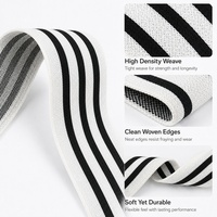 Ruban élastique rayé noir et blanc Meetee RD832 40,60 mm en nylon et spandex pour vêtements de sport et accessoires de couture