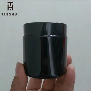Pot en verre noir de 100g/3.4oz avec couvercle, bouteille en verre, pots à crème, récipient cosmétique rechargeable, pots vides pour crème de soin de la peau - Product Image 6