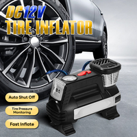 Compresseur d'air portable en plastique Richtek DC 12V, gonfleur de voiture, lumière d'urgence, moniteur de pression des pneus, pompe à gonflage rapide 100psi 180W