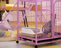 Cage pour chat à 3 niveaux, boîte de jeu, caisse, chenil, parc pour chat, 3 étagères de perchoir réglables, 1 étagère, fixation de lit pour chat et roulettes