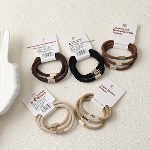 ยางมัดผมแบบหนา ทำมือ วัสดุผสม ยืดหยุ่นสูง แฟชั่นเกาหลี เรียบง่าย สำหรับผู้หญิง ขายส่ง - Product Image 3