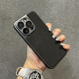 <span class=keywords><strong>Cover</strong></span> Magnetica per Ricarica Wireless Henxin per <span class=keywords><strong>iPhone</strong></span> 16 Pro, Design Business, Rivestimento in <span class=keywords><strong>Pelle</strong></span> Artificiale Elettroplaccata - Product Image 1
