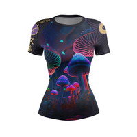 Vente en gros impression numérique femmes manches courtes Gym Sports Rash Guard UPF 50 + Compression Surf Yoga t-shirt pour Logo personnalisé
