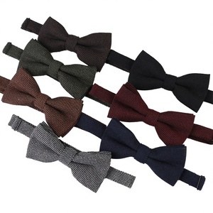 Noeuds papillon brodés en jacquard polycoton 12x6cm, ajustables, vente en gros directe usine pour chemises et costumes professionnels - Product Image 2