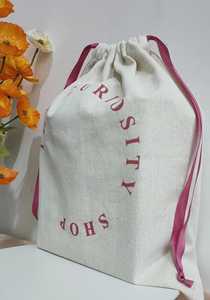 Sac à poussière en coton biologique personnalisé avec logo, cordon de serrage, sac de shopping en toile recyclable pour sac à main, impression sérigraphique, utilisation pour vêtements - Product Image 5