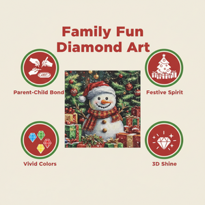 <span class=keywords><strong>Kit</strong></span> de <span class=keywords><strong>peinture</strong></span> au diamant 5D - Thème Noël Bonhommes de neige pour décoration festive à la maison et cadeau artisanal familial, jouets éducatifs <span class=keywords><strong>Montessori</strong></span> - Product Image 4